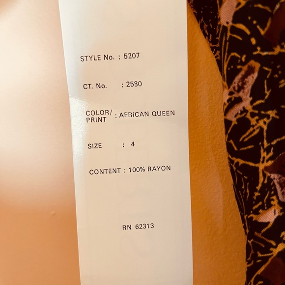 S.Roberts Vintage African Queen Brown Faux Wrap Dress - Picture 8 of 8